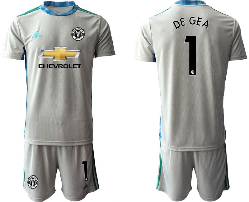 Men 2020-2021 club Manchester United gray goalkeeper #1 Soccer Jerseys